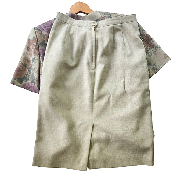 Womens 10P Vintage Kasper A.S.L. Modern Matriarch Floral Linen Skirt Suit Set - Picture 6 of 9